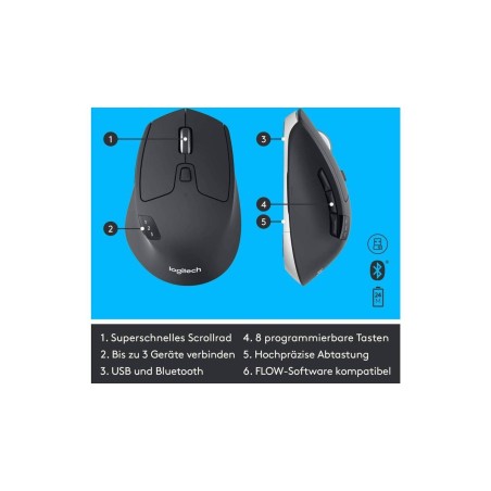 Logitech MK850 Performance Sæt med mus og tastatur Trådløs Tysk